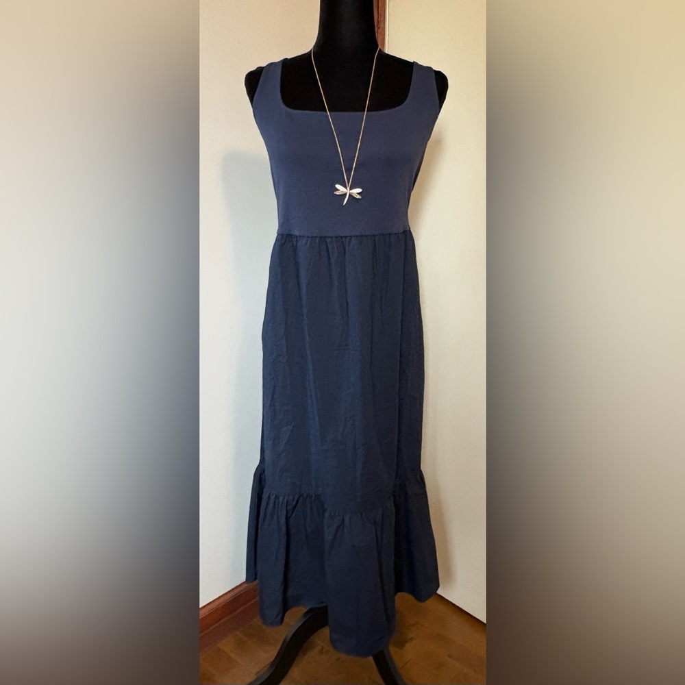 Michael Kors Navy Blue Maxi Dress Size Large NWT - Picture 3 of 8